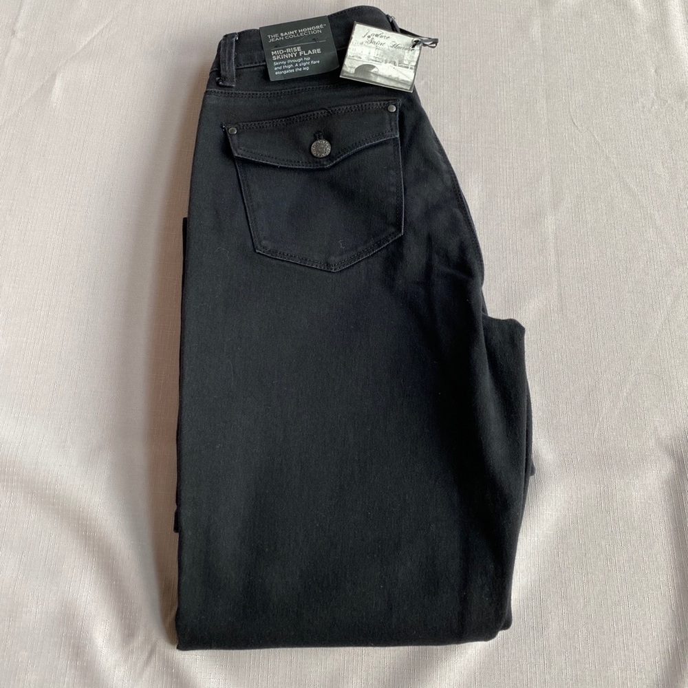 WHBM Skinny Flare Denim Jeans 8 Flap PocketsStyle-NWT